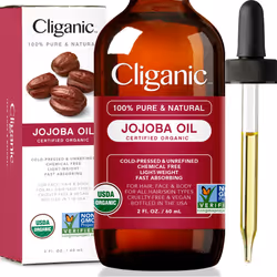 Cliganic USDA Organic Jojoba Oil, 100% Pure (2oz) | Natural Cold Press