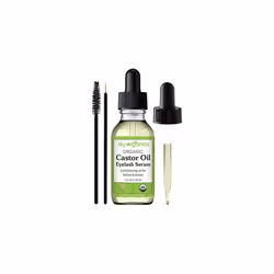 Organic Castor Oil Eyelash Serum by Sky Organics (30 ml) USDA Organic Cold-Pressed 100% Pure Castor Oil Natural Eyelash Serum ...