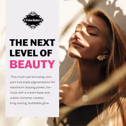 Fake Bake Bronzing Powder Face & Body Bronzer Creamy Sun Kissed Radiant Glow - Lasting Natural Color Enhancer & Highlighter - Cruelty Free, Vegan - .