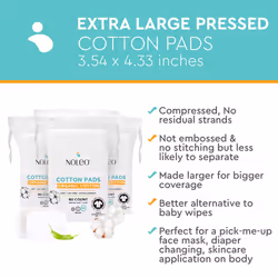 Cotton Rounds & Pads (240 Count (Pack of 3)  Extra Large & Pressed)