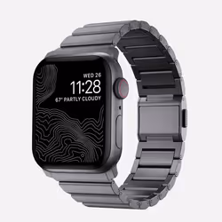 Nomad Aluminium Band, Watch strap, Apple, Watch, Aluminium, Carbon, Steel, Grey, 116 mm