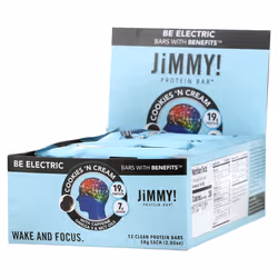JiMMY!, Be Electric Bars With Benefits, Cookies 'N Cream, 12 Protein Bars, 2.05 oz (58 g) Each