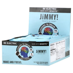 JiMMY!, Be Electric Bars With Benefits, Cookies 'N Cream, 12 Protein Bars, 2.05 oz (58 g) Each