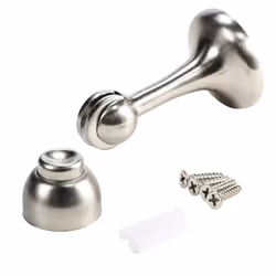 Rok Hardware Magnetic Door Stop Holder 3 Inches (Brushed Nickel 1 Pack)