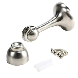Rok Hardware Magnetic Door Stop Holder 3 Inches (Brushed Nickel  1 Pack)