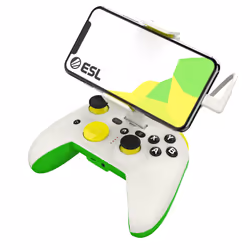 RiotPWR ESL Gaming Controller, Gamepad, iOS, D-pad, Home button, Menu button, Options button, Wired, Lightning, Green, White, ...