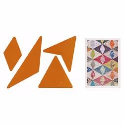Jen Kingwell Acrylic Template Set Diamond Exchange for use with a Pattern Found in Jen Kingwells Quilt Recipes Book
