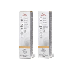 7BC Coffee Ice Cream Wella Color Charm Permanent Gel - 7BC - Pack of 2
