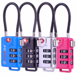 TSA Approved Cable Luggage Locks  Re-settable Combination with Alloy Body