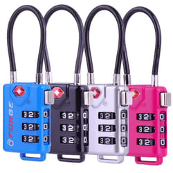 TSA Approved Cable Luggage Locks  Re-settable Combination with Alloy Body