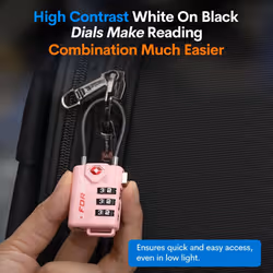 Forge TSA Approved Cable Luggage Locks  2 Pink Locks  Re-settable Combination with Alloy Body
