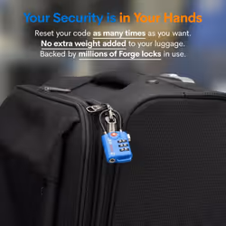 Bright Colors  TSA Approved Luggage Locks 4 Pack  Re-settable Combination with Alloy Body  Blue 4 Locks.