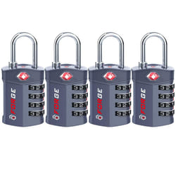 4 Digit TSA Approved Luggage Lock  4 Pack Gray  Inspection Indicator  Alloy Body