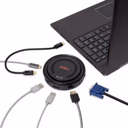 SYBA SY-CHG50120, USB 3.2 Gen 1 (3.1 Gen 1) Type-C, 60 W, Black, HDMI, USB 2.0, USB 3.2 Gen 1 (3.1 Gen 1) Type-C, VGA, USB, 1 ...