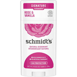 Schmidt's Rose and Vanilla Natural Deodorant Stick for Odour Protection and Wetness Relief 75 g