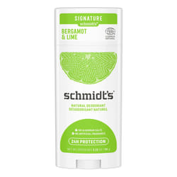 Schmidt's Aluminum Free Natural Deodorant For 24 Hour Odor Protection and Freshness  Bergamot + Lime Vegan  Certified Cruelty Free  3.25 oz