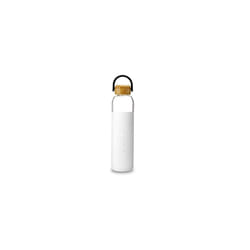 SOMA Glass Water Bottle with Silicone Sleeve  BPA-Free  White  25oz