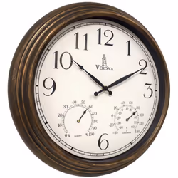 Outdoor Clocks for Patio Large Waterproof with Thermometer - 18 inch Indoor Outdoor Clock with Temperature and Humidity - Wea ...