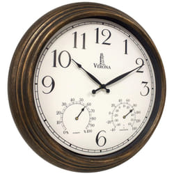 Outdoor Clocks for Patio Large Waterproof with Thermometer - 18 inch Indoor Outdoor Clock with Temperature and Humidity - Weatherproof  Accurate & Eas