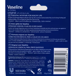 Vaseline Lip Therapy Original | Lip Balm with Petroleum Jelly for Providing Your Lips with Ultimate Hydration and Essential Moisture to Treat Chapped,