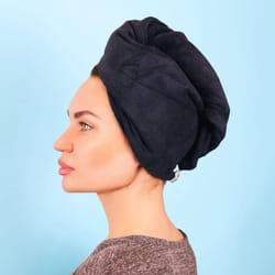 Sleeke Microfiber Hair Wrap  Ultra Absorbent and Soft AntiFrizz Turban Twist Hair Drying Towel Reduces Drying Time by 50 for Healthier Hair Black