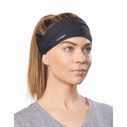Halo Headband Bandit - Wide Pullover Sweatband for Both Men and Women  Black