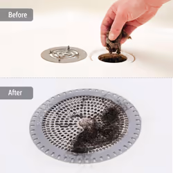 Ultra ShowerRing  The Ultimate Shower Drain Protector/Hair Catcher/Strainer/Snare/Cover (Gray)