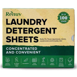 Renuv Laundry Detergent Sheets up to 100 Loads - Sustainable  Biodegradable & Liquidless Strips  50 Sheets