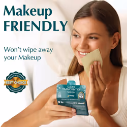 Natural Green Tea Oil Blotting Sheets for Face - 25% Larger Sheets (4.7x3 ) - 100 Makeup Friendly Blotting Papers for Face - Easy Dispensing Oil Absor