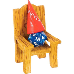 DnD Dice Jail - Time Out Chair & Dunce Hat - Punish Your Bad Dice in our Chair Of Shame - Accessories / Gift for Dungeons and Dragons. Miniature Chair