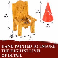 DnD Dice Jail - Time Out Chair & Dunce Hat - Punish Your Bad Dice in our Chair Of Shame - Accessories / Gift for Dungeons and Dragons. Miniature Chair