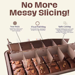 Good Dee's Brownie Pan with Dividers  Non Stick Baking Pan Sets  Carbon Steel Bakeware Tray with Grips for Oven Baking  18 Pre-Cut Square Molds for Br