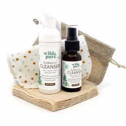 Wild & Pure EWG Verified All-Natural  Plant-Based EcoBalance Cleanser - On-the-Go Pack (2 Piece Set) | pH Balanced & Microbio ...