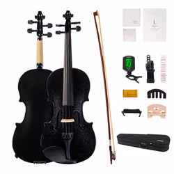 PHOENIX Violin 4/4 Full Size Set  Fiddle Solid Wood for professional Beginners Adults with Rosewood Bow Extra strings & Bridg ...