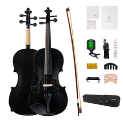 PHOENIX Violin 4/4 Full Size Set  Fiddle Solid Wood for professional Beginners Adults with Rosewood Bow Extra strings & Bridge Rosins  Tuner  Mute  Ca