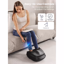 Bob and Brad Lite Foot Massager with Heat, Shiatsu Feet Massager for Plantar Fasciitis,Electric Foot Massagers Deep Kneading, Compression,Circulation-