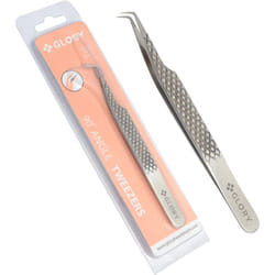 90 Degree Lash Tweezers for Eyelash Extensions Fiber Tips Superior NonSlip Diamond Grip Professional Mega Volume Tweezers