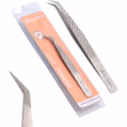 Eyelash Tweezers Professional Lash Tweezers for Eyelash Extensions Blister Packaging Diamond Grip Matte With Fiber Tips Eagle ...