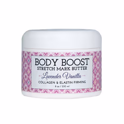 Body Boost Lavender Vanilla Stretch Mark Butter 8 oz.- Helps Treat Stretch Marks and Scars- Pregnancy and Nursing Safe- with  ...