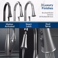 Bio Bidet FLOW X Touchless Kitchen Faucet with Pull Down Sprayer  High Single Handle  Brushed Nickel