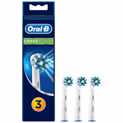 Oral-B Cross Action Electric Toothbrush Replacement Brush Heads Refill, 3 Count, White