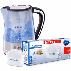 Russell Hobbs 22851 BRITA Filter Purity Kettle, 3000 W, 1 Litre, Transparent with BRITA Maxtra+ Water Filter Cartridges, Whit ...