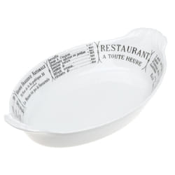 Pillivuyt Oval Eared Gratin Brasserie Baker 10 x 6.25 inch  White/Menu Print