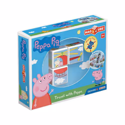 Geomag Magicube Peppa Pig Travel with Peppa - 3 Cubes - Building Set with Magnetic Cubes