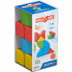 Geomag MagiCube 24-pc Magnetic Blocks Set for Toddlers & Kids Ages 1-5 | Swiss-Made STEM Educational Toy Made from 100% Recyc ...