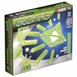 Geomag Glow 30 Pcs, Neodymium magnet toy, 3 yr(s), Green