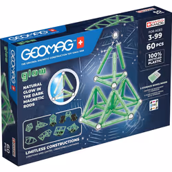 Geomag Glow Recycled, Neodymium magnet toy, 3 yr(s), Green, 60 pc(s)