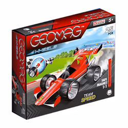 Geomag Wheels Red Team Speed 25 pcs, Neodymium magnet toy, 5 yr(s), Black, Red