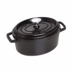 Staub Cast Iron 1-qt Oval Cocotte - Matte Black Made in France