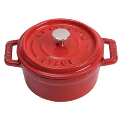Staub Cast Iron 0.25-qt Mini Round Cocotte - Cherry  Made in France